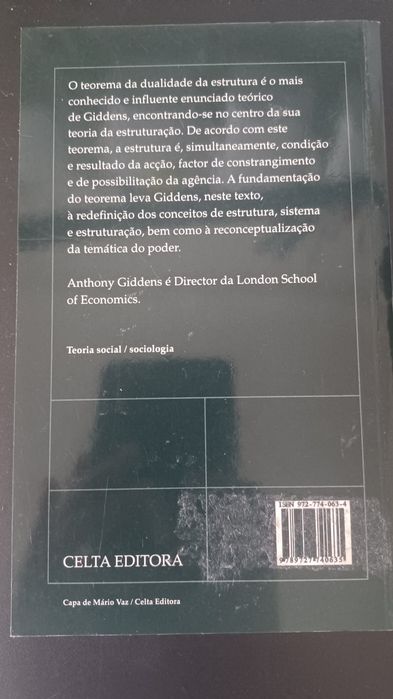 Livro "Dualidade da Estrutura" de Anthony Giddens