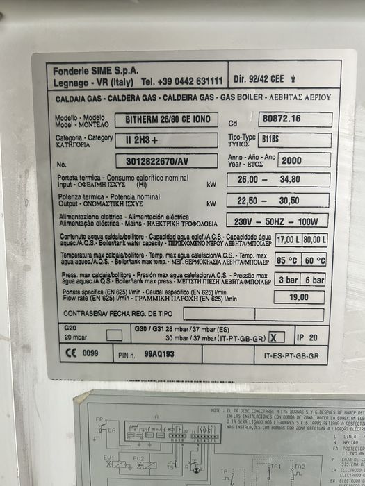Caldeira Sime BITHERM 26/80 CE IONO