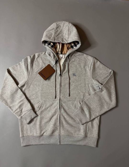 Зіп-худі Burberry чоловіче S–XL чорне/молочне + подарунок