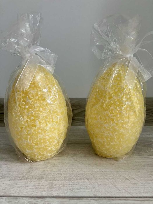 Świeczki jajka wielkanocne | żółte 13 cm | ozdoba Wielkanoc