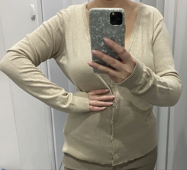 Beżowy sweterek Kardigan na guziki H&M xl-xxl