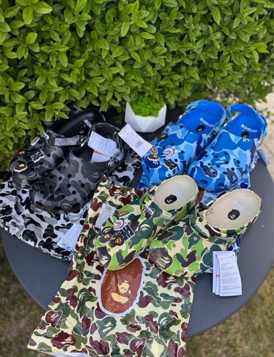 ‼️ЗНИЖКА‼️Тапки Crocs x Bape / Шльопанці / крокси / бейп / крокс