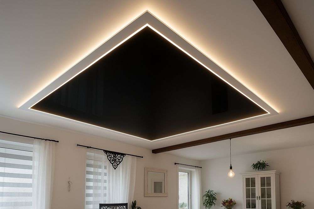 Nowoczesne sufity napinane światło LED i design