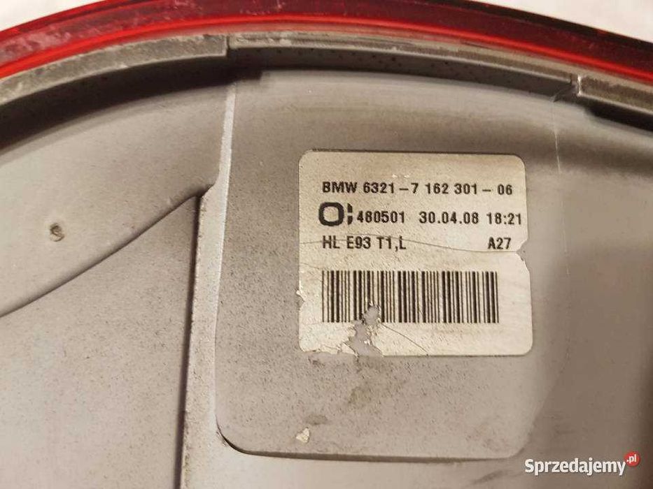 Lampa tylna lewa BMW E93