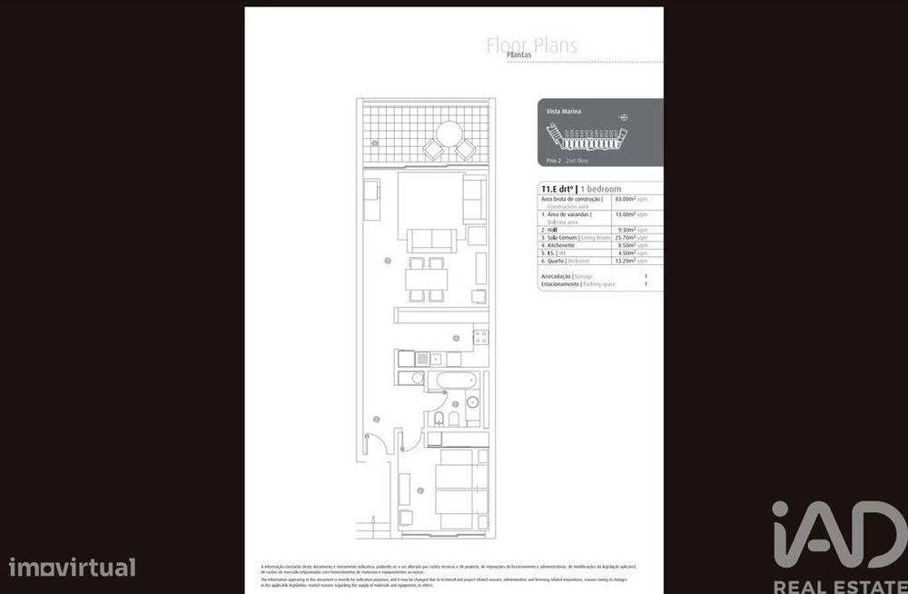 Apartamento T1 em Portimão de 40,46 m2