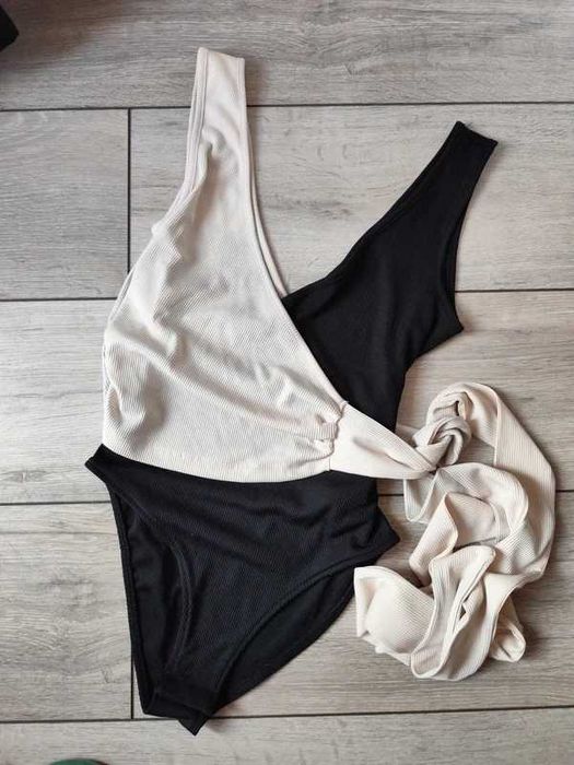 Topshop body strój kąpielowy wiązany dwukolorowy 36 S