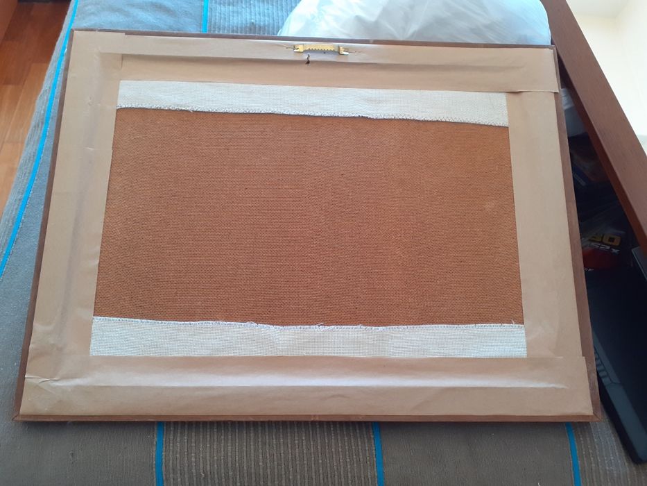 Quadro para cozinha com cesto de flores.