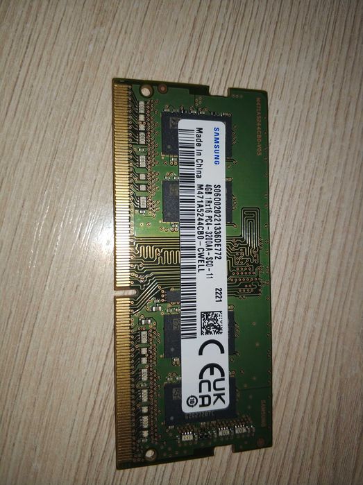 Оперативна память Samsung 4GB DDR4 3200 MHz для ноутбука