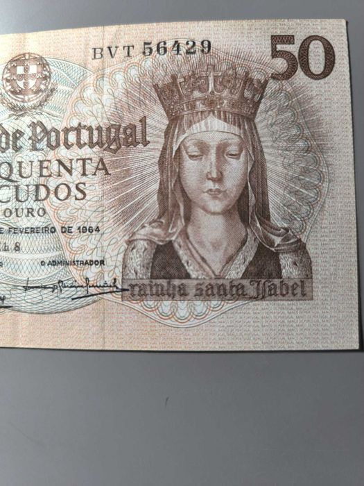Nota de Banco 50 Escudos – “Rainha Santa Isabel”