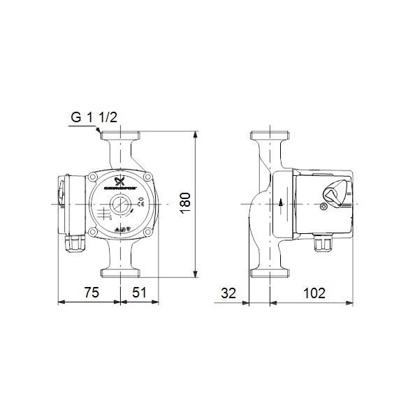 pompa c.w.u. lfp 25pwr60c grundfos ups 25-60 b 180
