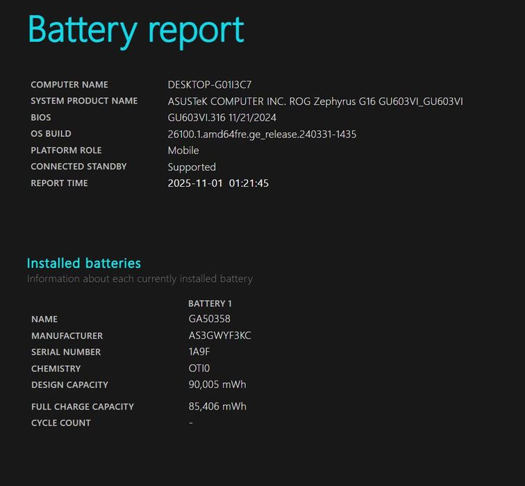 Asus ROG Zephyrus G16 i7 13620H /16 Ram/ 512/ 4070/ Win11
