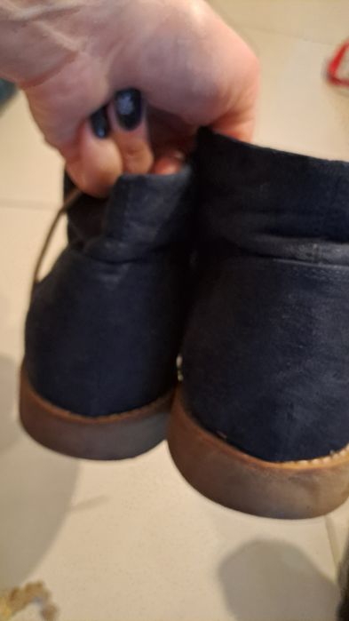 H&M buty półbuty sztyblety męskie nubuk zamsz granat 44