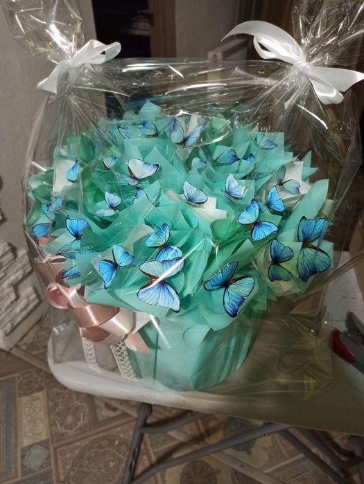 Букет из 55 бабочек. Букет з метеликів. Світильник.