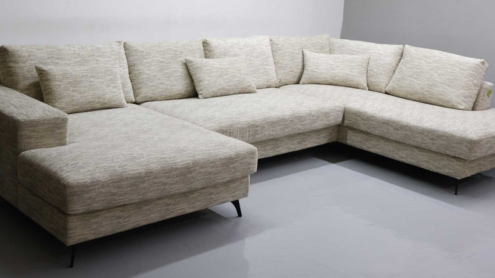 TDJ Nowy wieli narożnik U beżowa tkanina rogówka kanapa boucle sofa