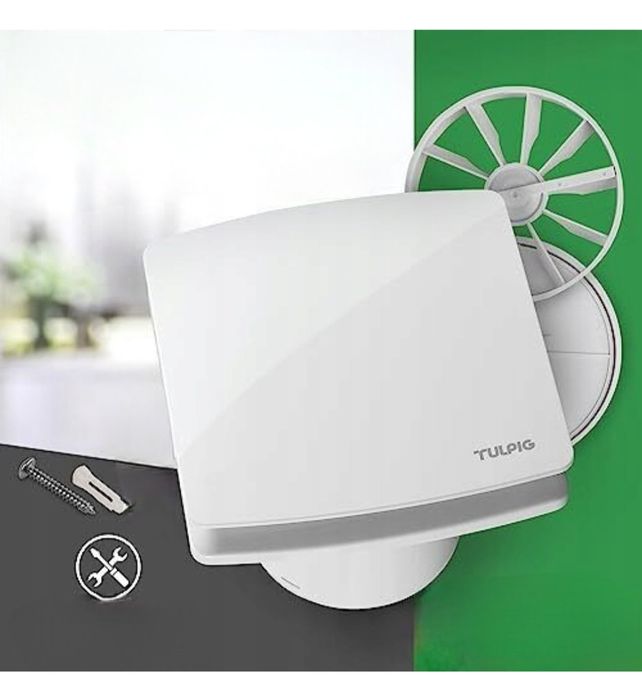 Wentylator Łazienkowy Tulpig LS100mm Czujnik Wilgotności Cichy Ścienny