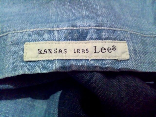 Брендовая винтажная джинсовая рубашка Lee  Kansas размер L