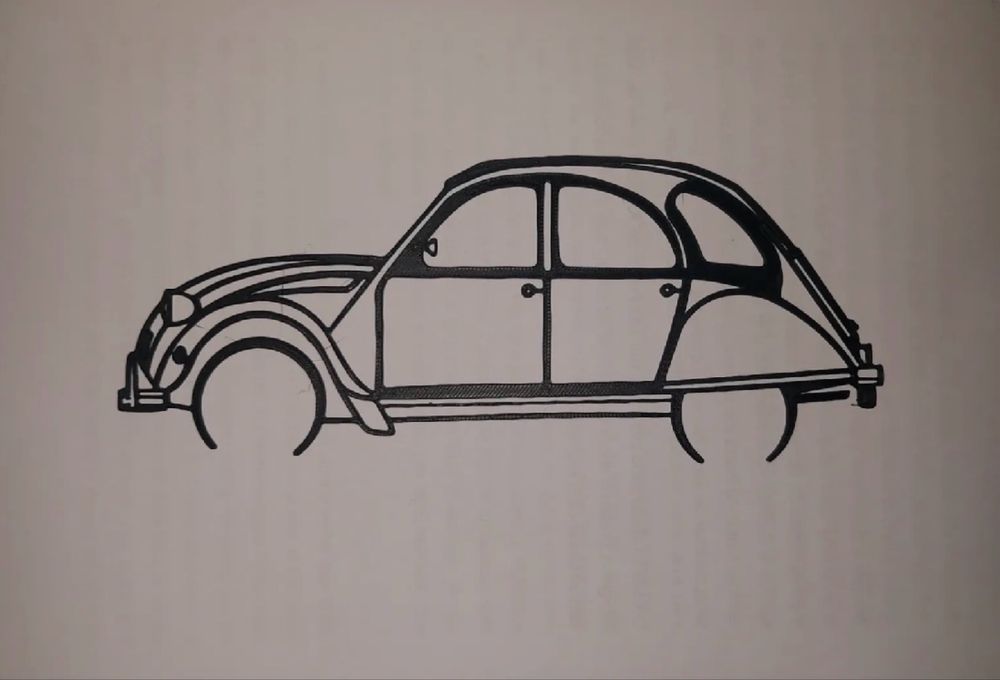 Quadro - Silhueta Citroen 2 cavalos