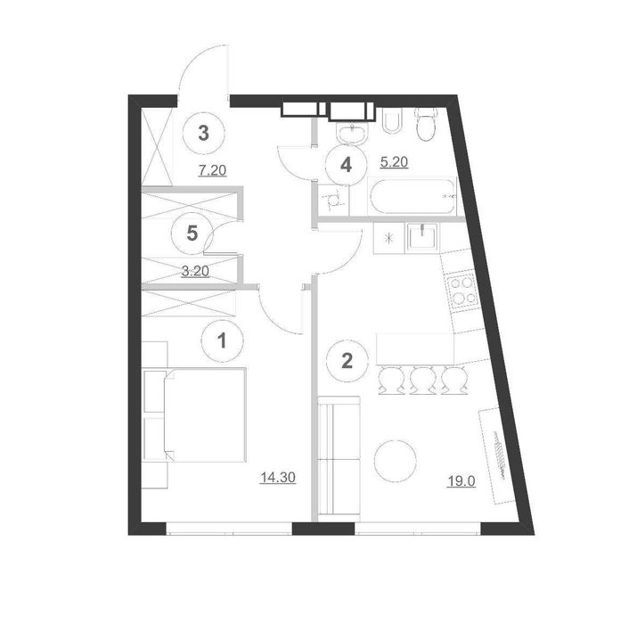 Видова, простора 1-кім. 49м2, ЖК Greenville Park, Шевченківський район