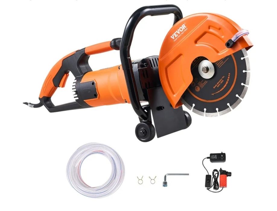 Serra elétrica para concreto VEVOR, 9 polegadas, motor de 1800 W