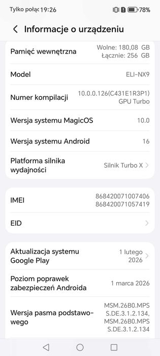 Honor 200 5G 8/256 E-Sim gwarancja 12/2026 Android 16 1mln Antutu