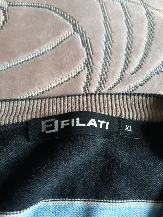 Sweter męski w paski grafit