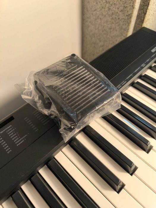 Teclado Alesis de 80 Teclas com Suporte – Pouco Uso