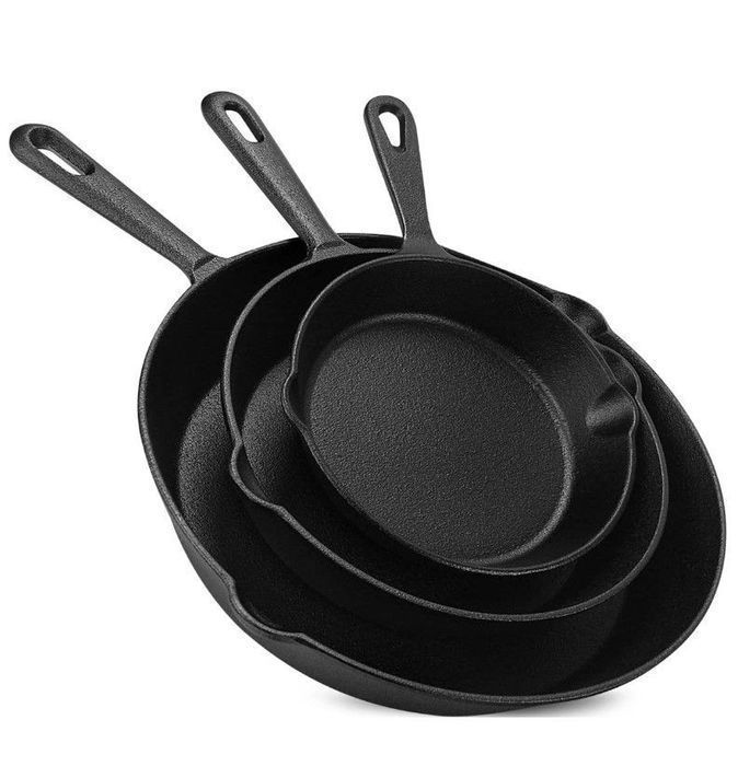 Kichly Zestaw 3 Patelni Żeliwnych 25Cm 20Cm 15Cm