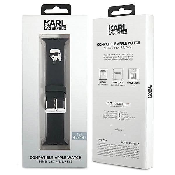Pasek Karl Lagerfeld 3D Rubber Karl Head na Apple Watch 42/44/45/49mm