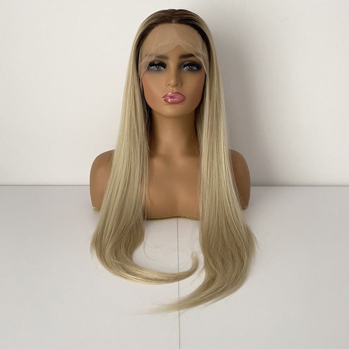 Peruka lace front blond 80 cm