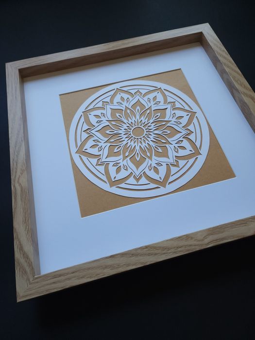 Obraz mandala boho ręcznie wycinana dekoracja na prezent