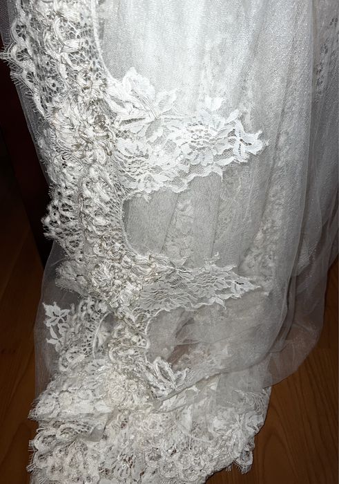 Vestido Original PRONOVIAS sereia + Fato completo de noivo + véu renda