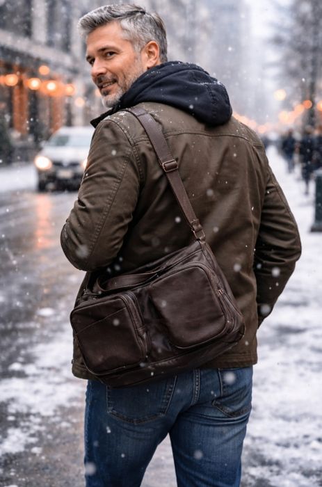 Чоловіча шкіряна сумка,різні кольори,995