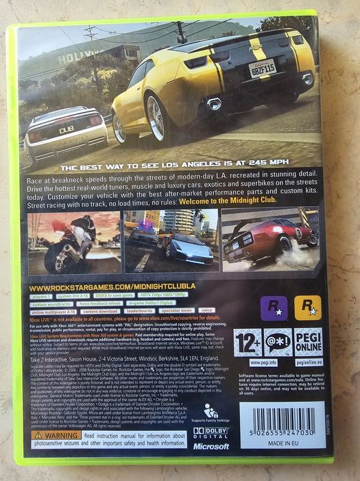 midnight club Los Angeles gra Xbox