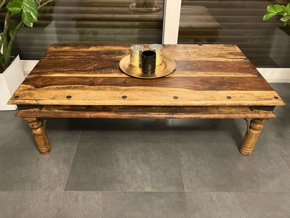 Ława rustykalna z okuciami