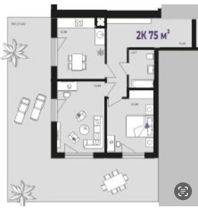 Продам квартиру в новобудові з власним патіо