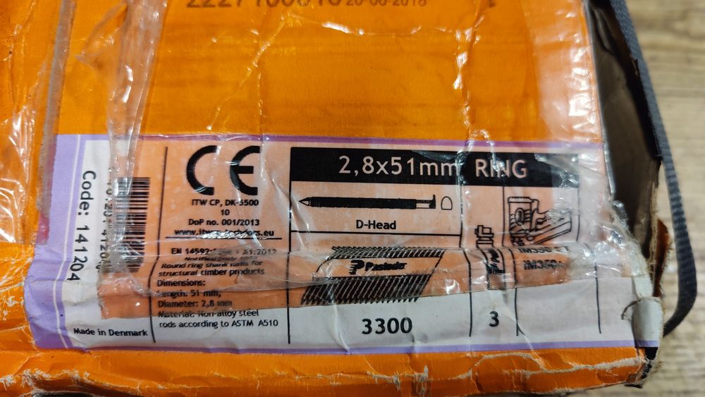 Gwoździe Paslode 2,8x51mm RING – Zestaw 9,5 kg (Ocynk + Czarne)