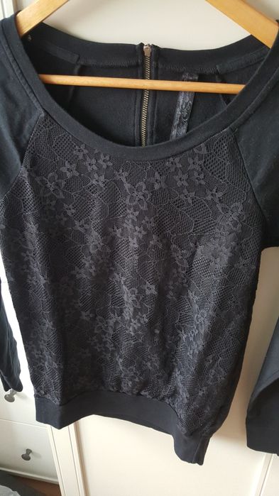Czarna bluza z koronka TU r.36 s uk8