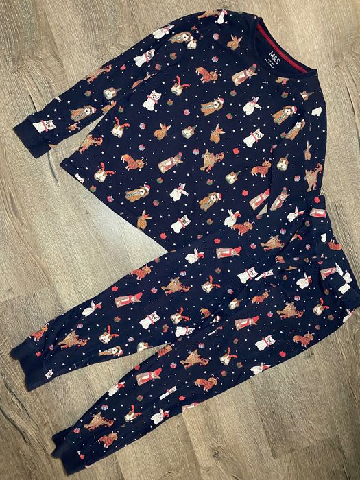 Бавовняна піжама із звірятами дівчинці 13-14р.Комплект кофта-штани