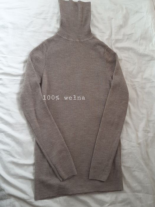 Beżowy wełniany golf uniqlo 42 XL