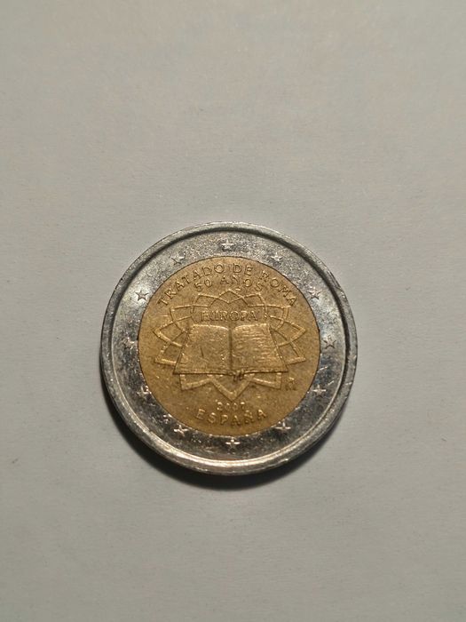 Moeda Comemorativa de 2€ - 50.º Aniversário do Tratado de Roma (Espanha)