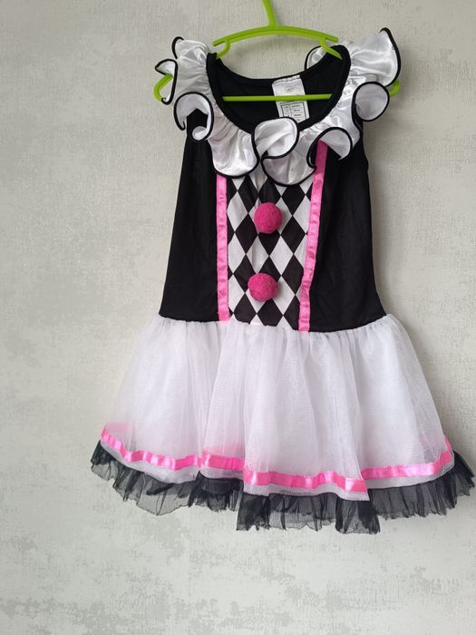 Платье клоуна, Харли Квин, арлекино на девочку на Хеллоуин