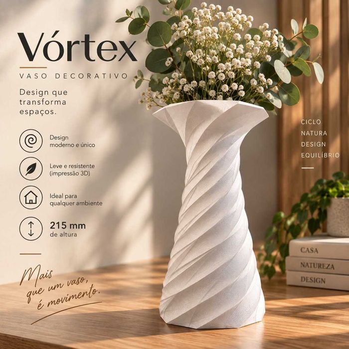 Vaso Vórtex – Design exclusivo em impressão 3D