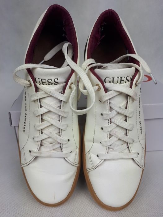 Męskie sneakersy GUESS białe monigram brąz 43 oryginalne