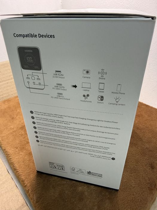 Зовнішній акамулятор, Павербанк PowerBank Ugreen Nexode 48000 mAh 300W