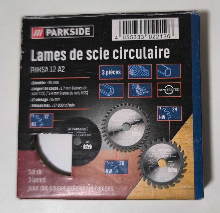 Диск пильний швидкісний 85 160 210мм Parkside Німеччина