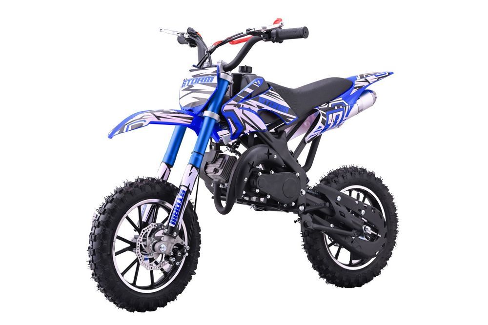 Mini Cross Motor Spalinowy Dla Dzieci 49Cc Storm Niebieski 40 Km/H Db701