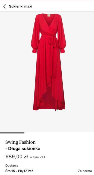 Suknia długa wieczorowa Swing Fashion czerwona sukienka