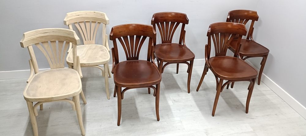 Krzesła jak Thonet Fameg Radomsko bardzo masywne z drewna egzotycznego