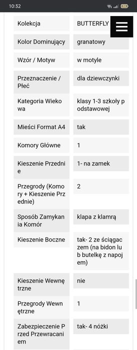 Tornister Herlitz granatowy z motylkiem (zmienne cekiny).