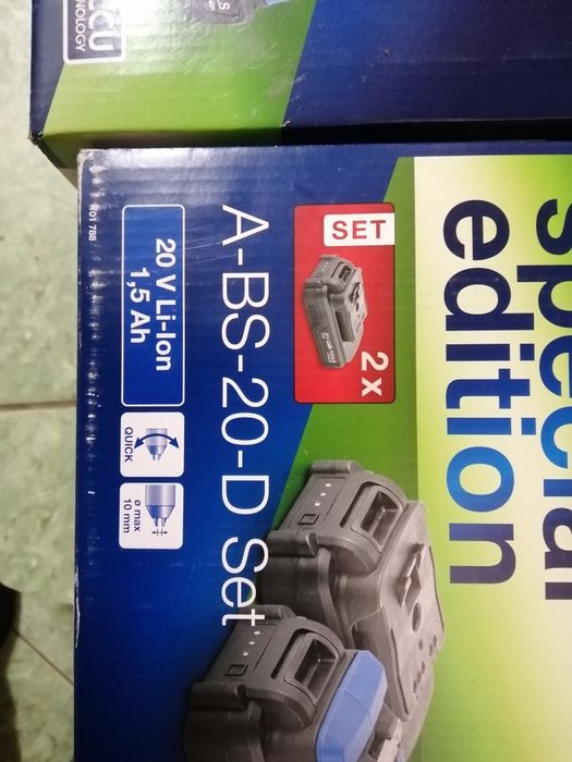 2x wkrętarka 20v zestaw z 2 bateriami i ładowarka